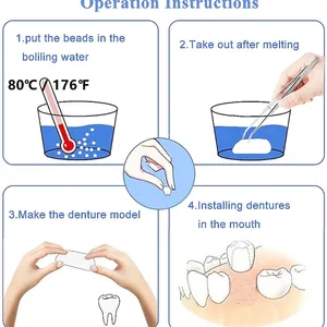 Kit de réparation dentaire : Perles thermiques pour obturations temporaires, adhésif pour dents manquantes ou cassées, prothèses dentaires, fausses dents, soins dentaires DIY - Product Image 5