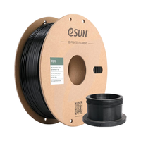 Filament PETG ESUN 1KG pour imprimante 3D, bobine de 1,75 mm, noir uni, précision dimensionnelle +/- 0,05 mm, tiges en plastique 3D, moulage inclus