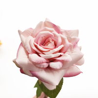 Decoratieve objecten, enkelvoudige rode fluwelen rozen, kunstmatige lila bloemen, bulk voor bruiloft, bloemstukken, feestdecoratie