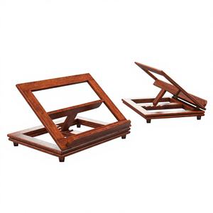 Support de lecture pliable en bois artisanal et écologique, réglable, pour Coran, Bible, livre de cuisine, ordinateur portable et bureau - Product Image 1