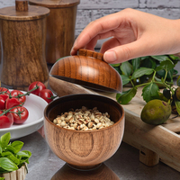 Jujube Bol à collation recouvert de bois classique de style japonais Bol ménager écologique pour bébés et enfants