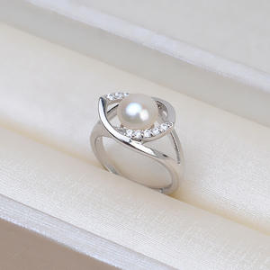 Bague ouverte en argent S925, accessoires de bijouterie DIY, réglable, 8-9 perles, bague de doigt avec anneau amovible 59 - Product Image 4