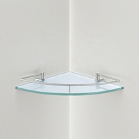 Étagères en verre d'angle d'hôtel de haute qualité articles sanitaires pratiques Triangle mur salle de bain articles de toilette support de rangement en acier inoxydable