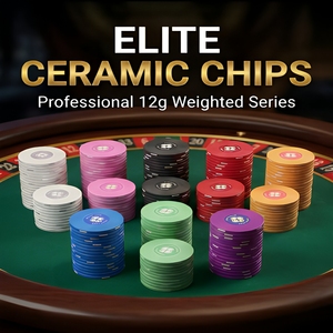 Jetons <span class=keywords><strong>de</strong></span> <span class=keywords><strong>poker</strong></span> en céramique à motif trèfle <span class=keywords><strong>de</strong></span> 43 mm - Finition mate durable et écologique - Jetons <span class=keywords><strong>de</strong></span> casino haut <span class=keywords><strong>de</strong></span> gamme pour le marché américain/européen - Product Image 2