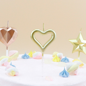 Nến Sinh Nhật Hình Ngôi Sao Lấp Lánh Sơn Nến Sinh Nhật Hình Trái Tim Với Giá Đỡ Bằng Nhựa - Product Image 3