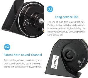 CHSKY 12V klaxon de voiture haute qualité voix forte escargot klaxon croustillant élégance noir haut-parleur électrique spécial pour <span class=keywords><strong>Nissan</strong></span> Crisp élégance - Product Image 5