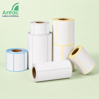 Rouleaux d'étiquettes thermiques vierges personnalisées avec doublure en glassine jaune, autocollants adhésifs pour impression thermique de codes-barres