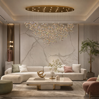 Lustre en cristal de luxe pour maison moderne, villa, salon, salle à manger et projet d'éclairage d'escalier