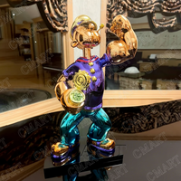 Statue Popeye de 40 cm, couleur chrome, sculpture Pop Art, personnage de dessin animé, pour la décoration de la maison, du bureau, de la galerie ou du bar
