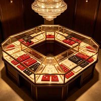 Présentoir rotatif pour bijoux avec éclairage LED - Comptoir de bureau pour la vente au détail et la décoration intérieure - Écologique