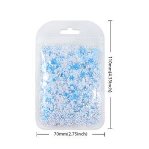 Lot de 5 sachets d'autocollants pour ongles d'hiver, flocons de neige holographiques bleus et blancs mélangés pour Noël - Product Image 6