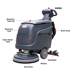 Compact Walk-Behind <b>Floor</b> Scrubber Strong Suction Motor <b>Floor</b> Washing Suitable for Supermarkets Restaurants Workshops - Product Image 3