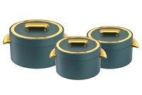 1L 2L 3,5L Thermobehälter-Set, Isolierte Warmhaltebehälter mit Einzigartigem Ovalen Goldknopf-Dekor für Hochwertige Haushalte