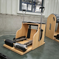 Kit de Pilates en érable massif à longue durée de vie, cinq pièces, réglable et portable, comprenant Reformer, Correcteur de colonne vertébrale et Chaise Wunda