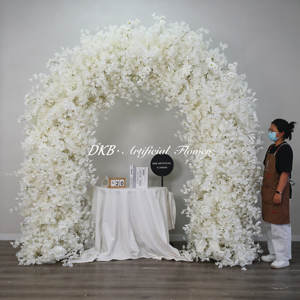 Círculo Blanco Floral Entrada Arco Puerta Soporte DE BODA Arreglo de flores Arco Telón de fondo Boda Arco floral - Product Image 6
