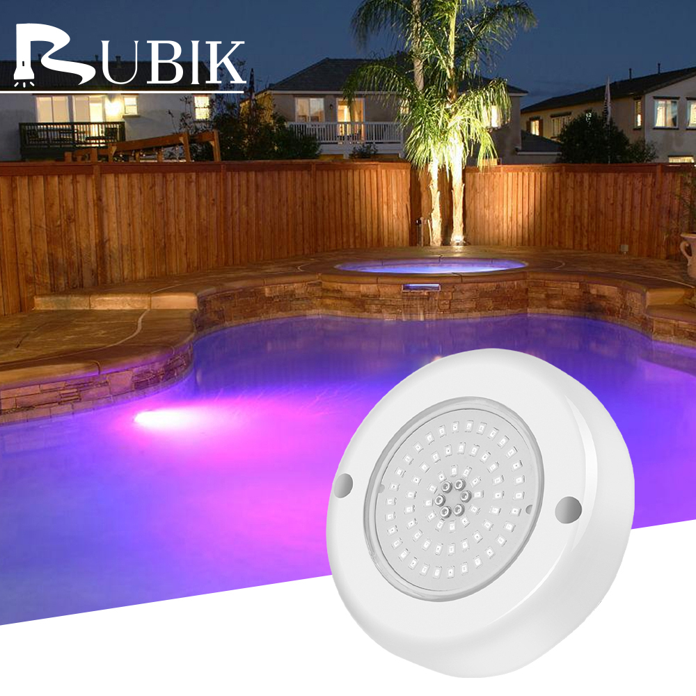 2025 12V LED Wall-Mounted Pool Light ABS+PC IP68 Waterproof Underwater RGB Warm White Remote APP Control Outdoor Pool Light