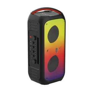 Double 6.5inch Bluetooth Speaker Outdoor Portable Speaker DJ Speaker System Subwoofer Sound Box With RGB Light