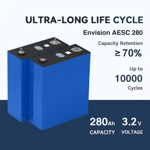 דרגה 10000 מחזור חזיון פריזמטי lifepo4 תא סוללה 3.2v ifepo4 280ah סוללות יון פאקיתיום סוללה סולארית