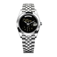 Qui s'en soucie ? Je suis déjà en retard. Montre-bracelet automatique mécanique étanche en saphir avec affichage de la semaine et du jour.
