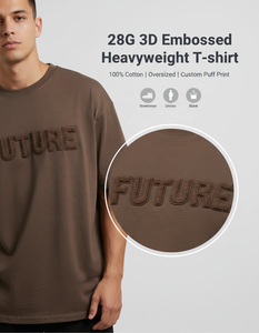 Camiseta de Algodón de Alta Calidad 280G con Estampado 3D en Relieve, Cuello Redondo, Talla Grande, para Hombre, Personalizable con Logotipo en Relieve - Product Image 5