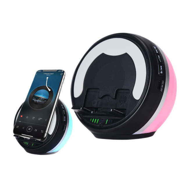Cross-border New Smart Induction Plastic Speaker for 5.3 Multi-function Desktop Mobile Phone Holder RGB Breathing Light