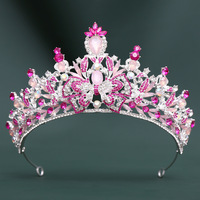 Couronne de mariée européenne et américaine entièrement sertie de diamants, baroque, exquise, colorée, princesse, papillon, couronne en cristal, diadèmes