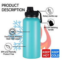 Termo de Acero Inoxidable de Doble Pared con Aislamiento al Vacío de 901-1000 ml, Botella de Viaje con Pantalla LED de Temperatura, Libre de BPA, 24 Horas