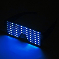 Lunettes de fête à LED lumineuses, lunettes de soleil clignotantes pour discothèque, rechargeables par USB, sans fil (bleu)