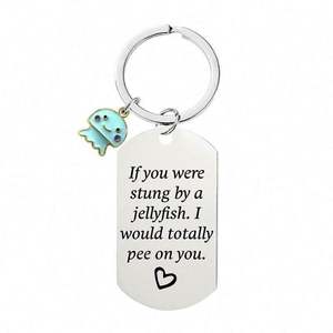 Portachiavi a Forma di Medusa in Acciaio Inossidabile, Regalo con Frase '<span class=keywords><strong>Se</strong></span> ti pungo io, ti urino addosso' - Product Image 5