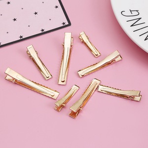 กิ๊บหนีบผมปากเป็ดโลหะสีโรสโกลด์แบบเรียบสำหรับผู้หญิงดีไซน์กิ๊บหนีบผมทรงปากจระเข้แบบแบนสำหรับงานประดิษฐ์ทำมือ - Product Image 3