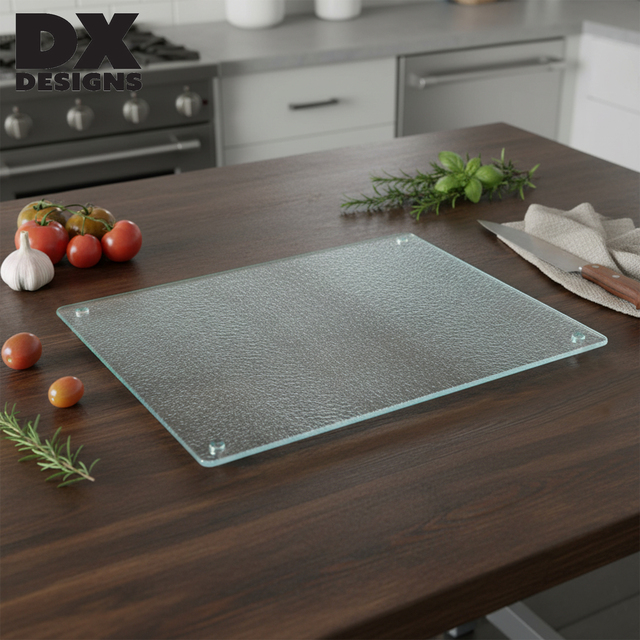 DX Designs Wholesale Tempered Glass Pad - Multipurpose Desk Mat Mouse Pad Cutting Board Protective Pad for Kitchen Office Home