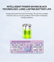 Kustom Oval keycap portabel Tablet Keyboard dan Mouse nirkabel 100 tombol membran Slim Keyboard