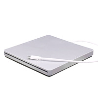 Unidad óptica portátil externa de grabación y lectura de DVD RW, interfaz tipo C, ranura súper delgada, USB 3.0, velocidad de lectura/escritura de 8x/24x para computadora portátil y de escritorio
