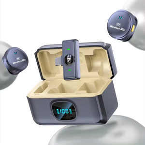 Nhà Máy Bán Buôn Di Động Không Dây Stereo Lavalier Microphone Phỏng Vấn Trực Tiếp Ngoài Trời Mini Tiếng Ồn Hủy Bỏ Ve Áo Mic - Product Image 4