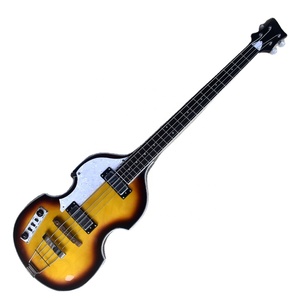 Guitare basse électrique Flyoung Tobacco Sunburst pour gaucher, 4 cordes, corps en érable - Product Image 1