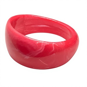 New Best Quality Classic <b>Red</b> Resin Bangle <b>Bracelet</b> Unisex Stylish Design Fashion Jewelry Gift Anniversary Wedding With Woman - Product Image 1