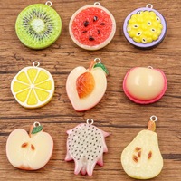 P27 Harsen Gemengde Fruitplakjes Charms Mini Watermeloen Kiwi Dragon Fruit Hangertjes voor DIY Sieraden maken Benodigdheden Groothandel