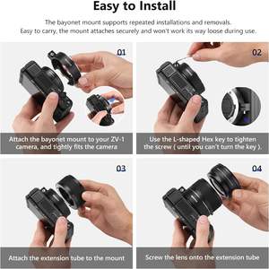 NEEWER Lente Gran Angular Compatible con Cámara <span class=keywords><strong>Sony</strong></span> <span class=keywords><strong>ZV1</strong></span>, 2 en 1 18mm HD Gran Angular y 10x Macro Lente Adicional con Extensión - Product Image 5