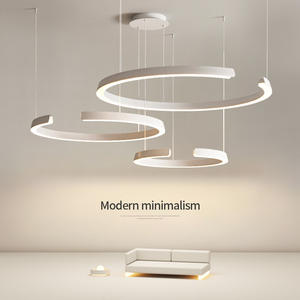 Post-moderne Minimaliste Moderne Cercle Pendentif Lumière En Aluminium Anneau Rond Led Lustres De Plafond Lumière pour Salon - Product Image 2