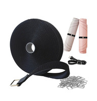 Vente en gros d'attaches de câble un côté en nylon 100% boucle de ceinture réglable polyvalente auto-adhésive boucle à crochet attaches de câble réutilisables noires