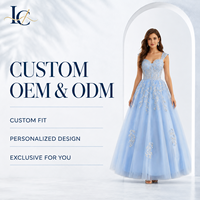 Robe de bal de luxe en tulle bleu clair avec appliques, épaules dénudées, pour Quinceañera, robe de princesse, robe de soirée, sur mesure, OEM, ODM, vente en gros