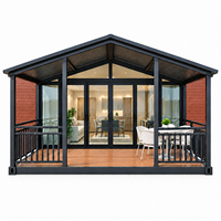 Maison préfabriquée pliable Tiny Home avec terrasse couverte, cabine modulaire portable pour projets commerciaux en extérieur