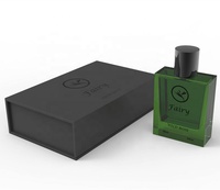Flacon de parfum en verre OEM Fairy FR-D-1 vert de haute qualité, vide, 50 ml, avec boîte cadeau, vaporisateur et impression sérigraphique