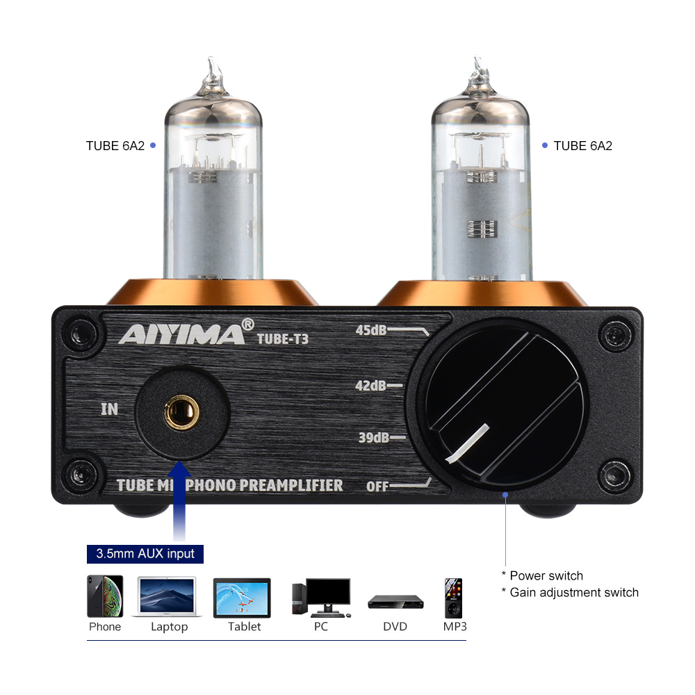 AIYIMAT3フォノターンテーブルプリアンプHiFiステレオフォノ