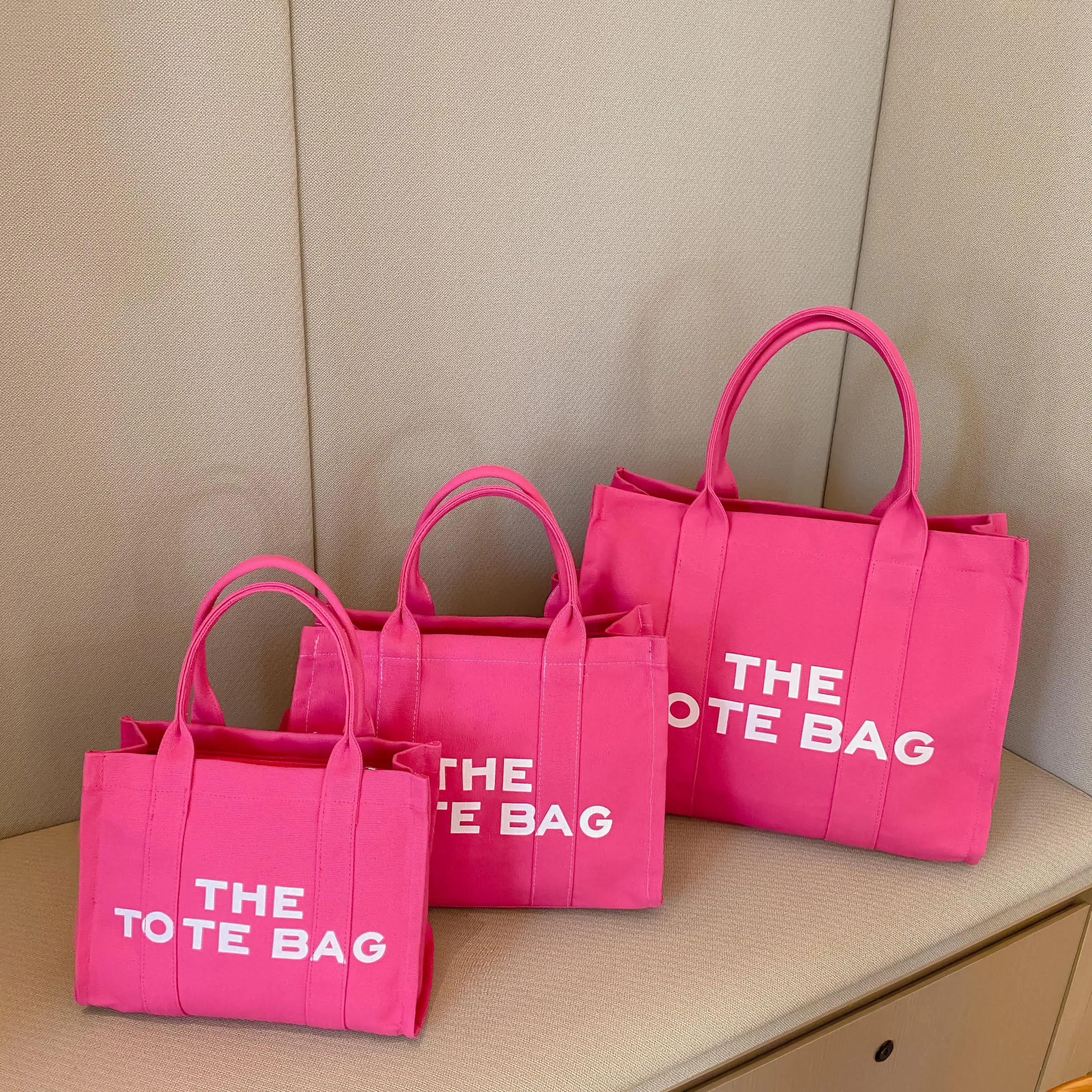 2023 New Popular 3 size Famous Branded Designer The Tote Bag Elegant Lady Custom Canvas Large Handbag