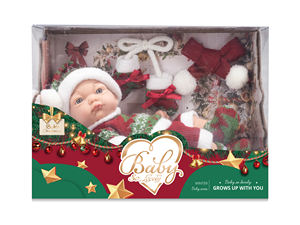 Poupée bébé de 10 pouces, <span class=keywords><strong>cadeau</strong></span> de Noël, ma première poupée bébé avec vêtements de Noël - Product Image 3