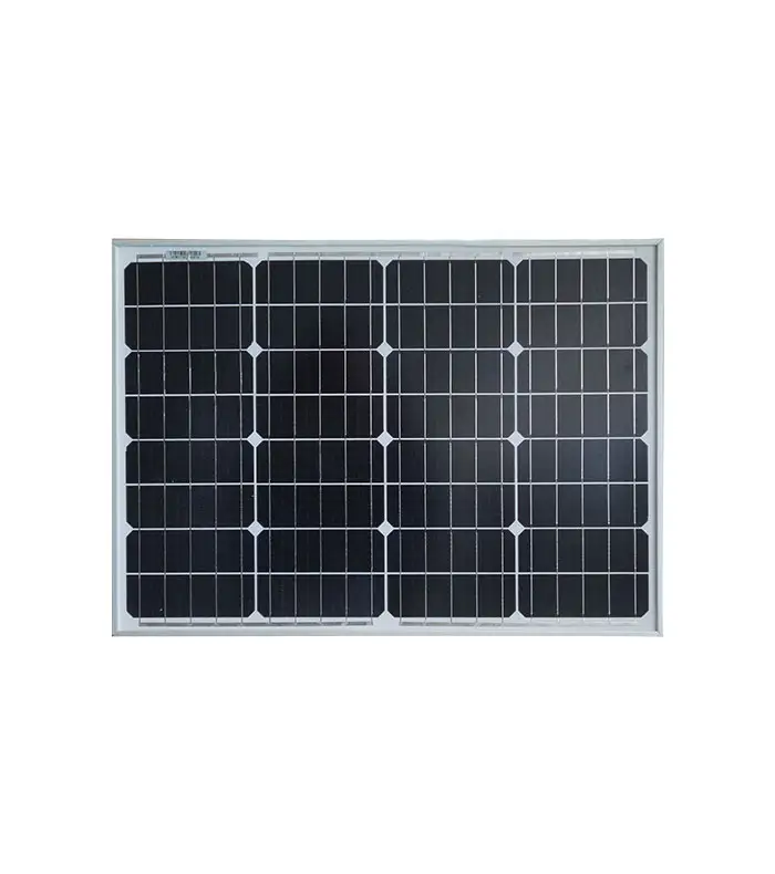 Tấm Năng Lượng Mặt Trời Bằng Kính Đơn Tinh Thể 18V 50W 480X670MM Hộp Nối YN007 Mặt Sau Màu Trắng Kết Nối Với Cáp PV Phẳng 2.5