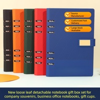 Agenda 2026 personnalisé en cuir PU A5, bloc-notes, journal officiel, coffret cadeau, carnet en cuir, boîte, stylo, reliure thermique