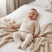 Ensembles de vêtements pour bébé en cachemire 100% de luxe, 2 pièces, pull et pantalon en tricot doux, vêtements pour nouveau-nés, vente en gros d'usine, fournisseur de premier plan