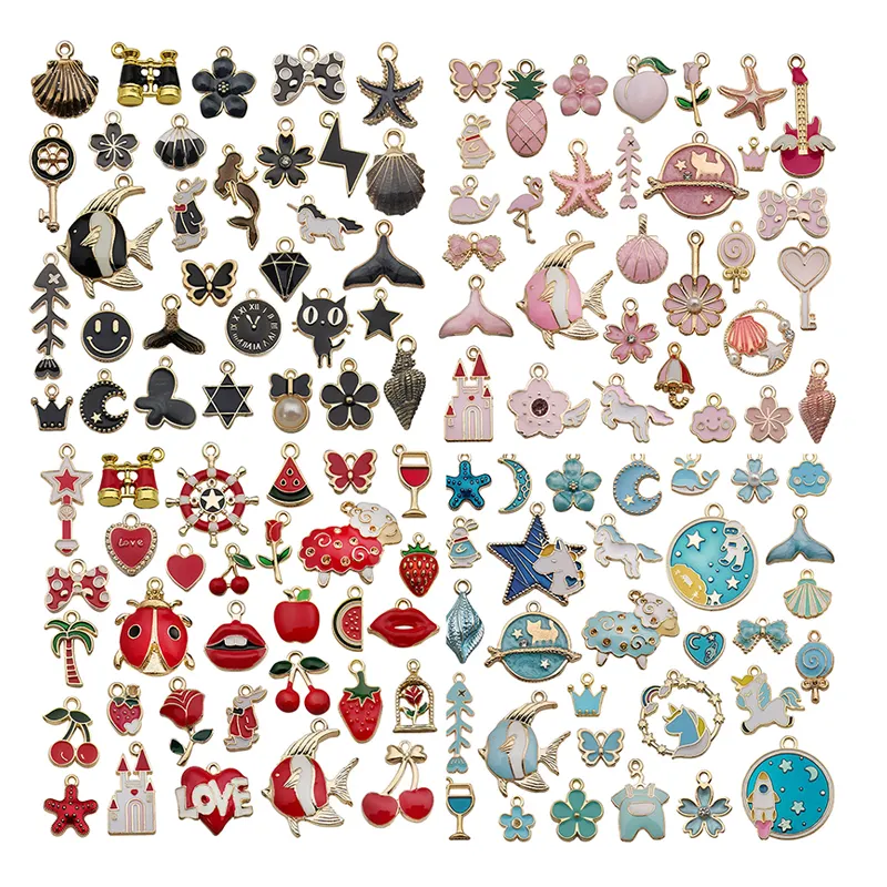 Clips <span class=keywords><strong>pendentifs</strong></span> en émail en forme de cœur, accessoires pour la fabrication de bijoux, 20 pièces, 31 pièces